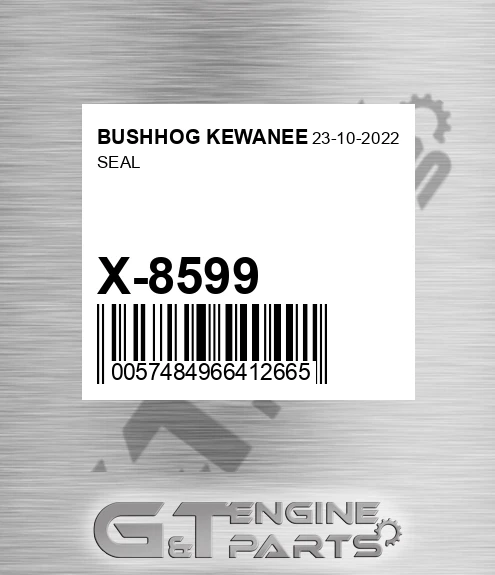 X-8599 Seal for BUSHHOG KEWANEE