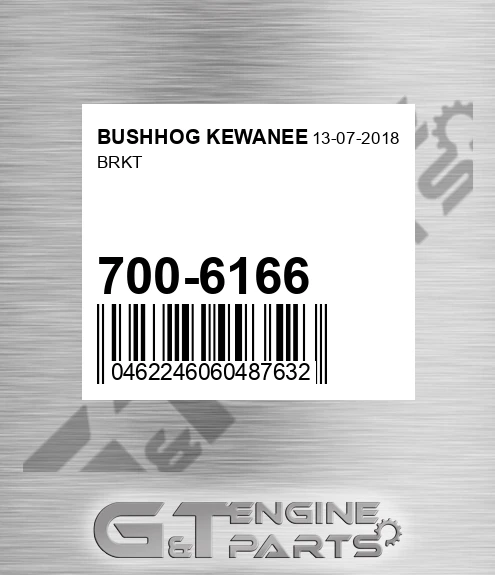700-6166 Brkt for BUSHHOG KEWANEE
