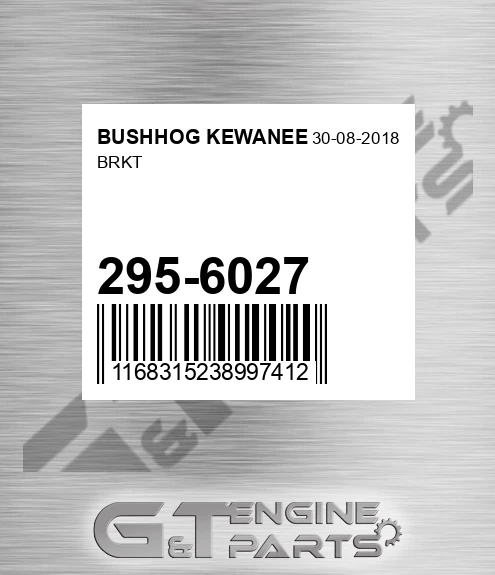295-6027 Brkt for BUSHHOG KEWANEE