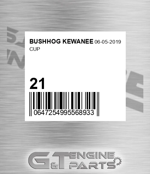 21 BUSHHOG KEWANEE Cup