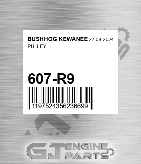 607-R9 Pulley for BUSHHOG KEWANEE