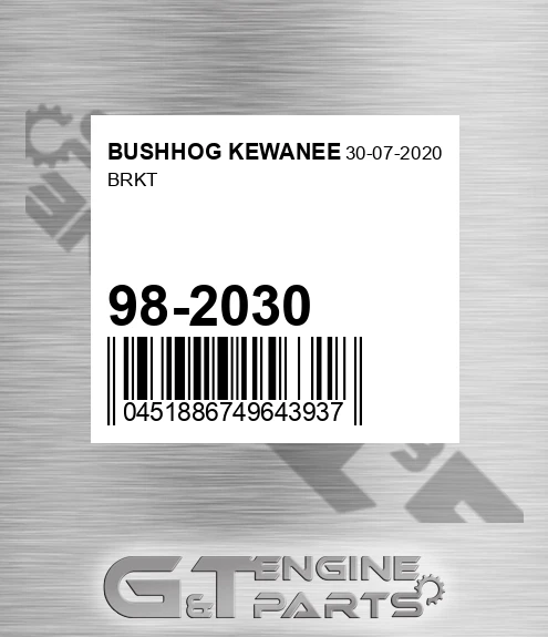 98-2030 Brkt for BUSHHOG KEWANEE