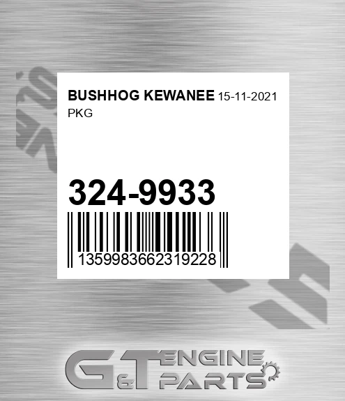 324-9933 Pkg for BUSHHOG KEWANEE