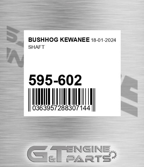 595-602 Shaft for BUSHHOG KEWANEE