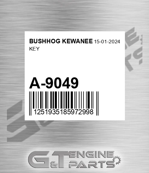 A-9049 Key for BUSHHOG KEWANEE