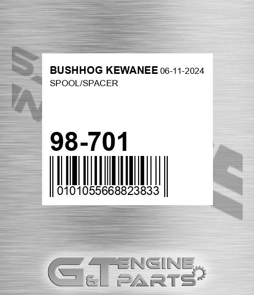 98-701 Spool/spacer for BUSHHOG KEWANEE