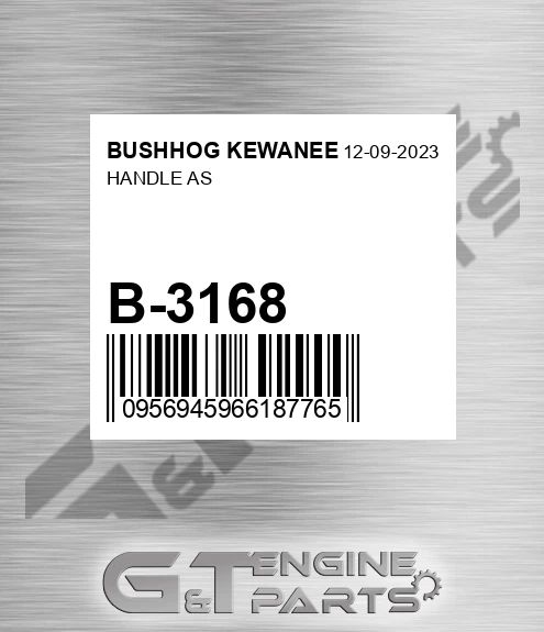 B-3168 Handle As for BUSHHOG KEWANEE
