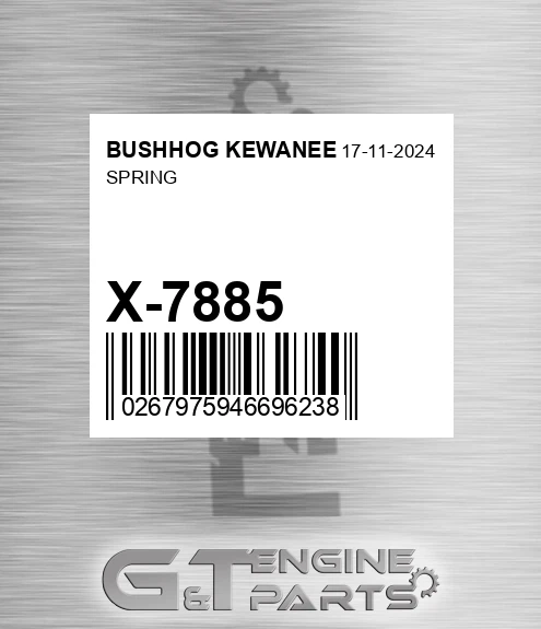 X-7885 Spring for BUSHHOG KEWANEE