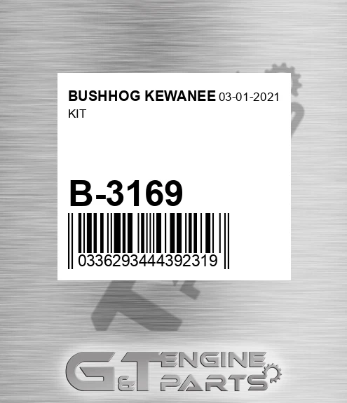 B-3169 Kit for BUSHHOG KEWANEE