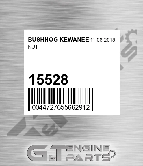 15528 Nut for BUSHHOG KEWANEE