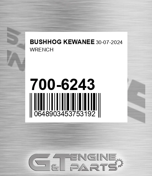 700-6243 Wrench for BUSHHOG KEWANEE
