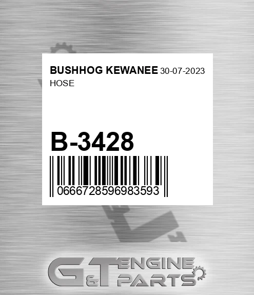 B-3428 Hose for BUSHHOG KEWANEE