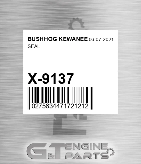 X-9137 Seal for BUSHHOG KEWANEE