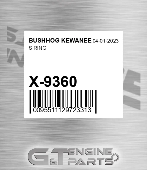 X-9360 S Ring for BUSHHOG KEWANEE