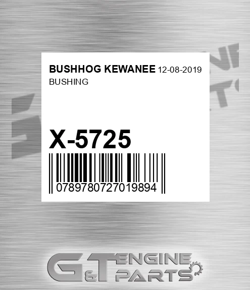 X-5725 Bushing for BUSHHOG KEWANEE