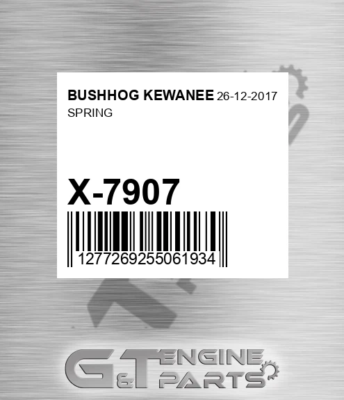 X-7907 Spring for BUSHHOG KEWANEE