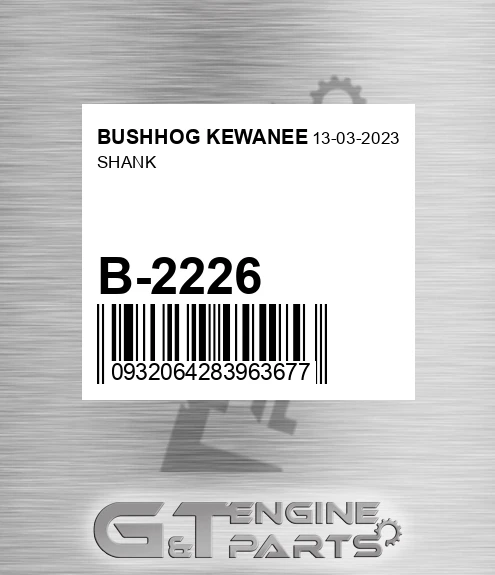 B-2226 Shank for BUSHHOG KEWANEE