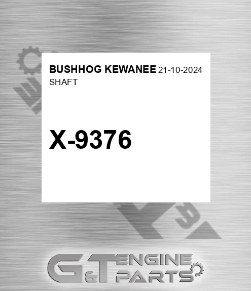 X-9376 Shaft for BUSHHOG KEWANEE
