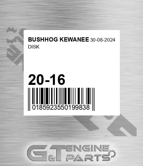 20-16 Disk for BUSHHOG KEWANEE