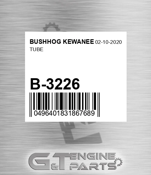 B-3226 Tube for BUSHHOG KEWANEE