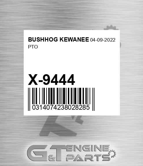 X-9444 Pto for BUSHHOG KEWANEE