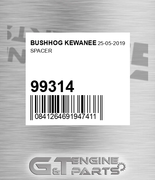 99314 Spacer for BUSHHOG KEWANEE