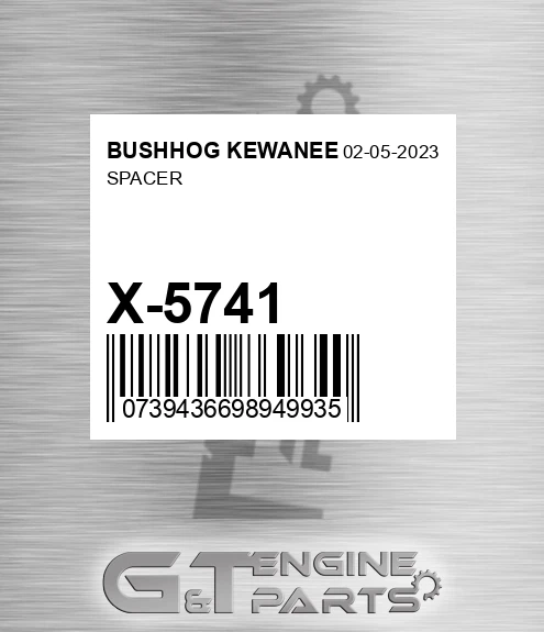 X-5741 Spacer for BUSHHOG KEWANEE