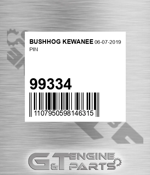99334 Pin for BUSHHOG KEWANEE