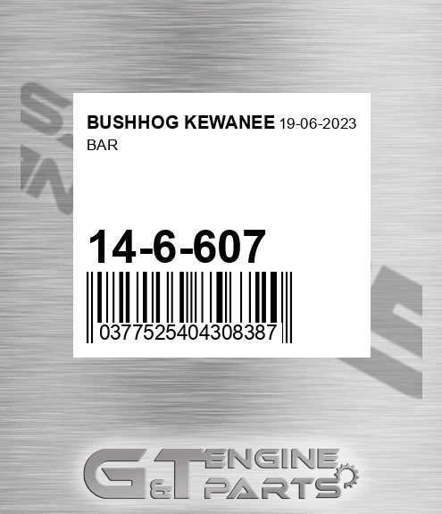 14-6-607 Bar for BUSHHOG KEWANEE