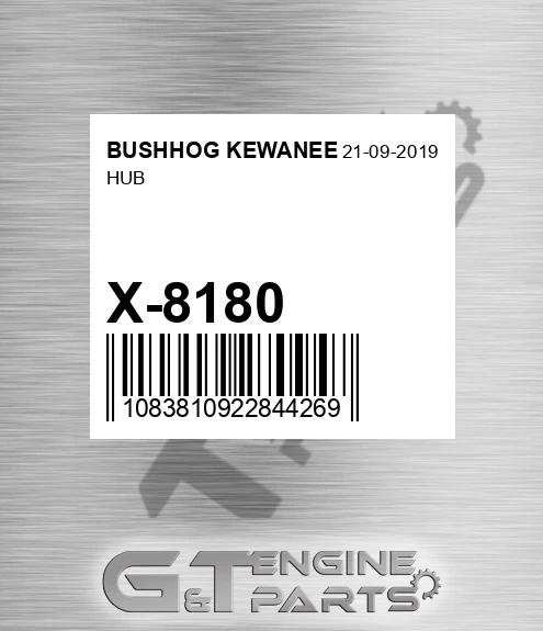 X-8180 Hub for BUSHHOG KEWANEE