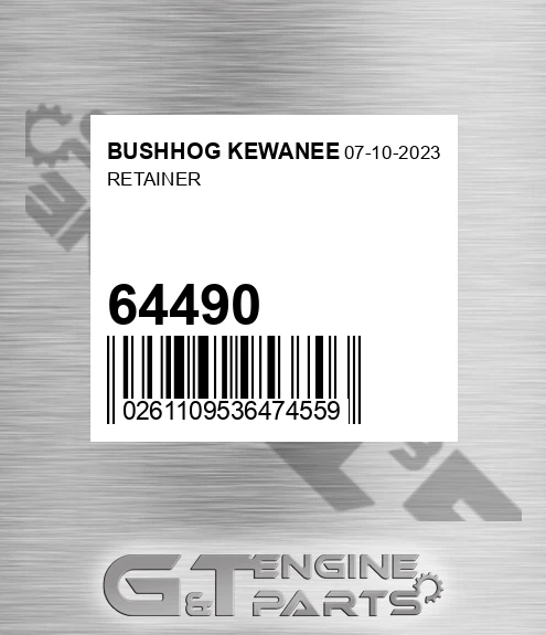 64490 BUSHHOG KEWANEE Retainer