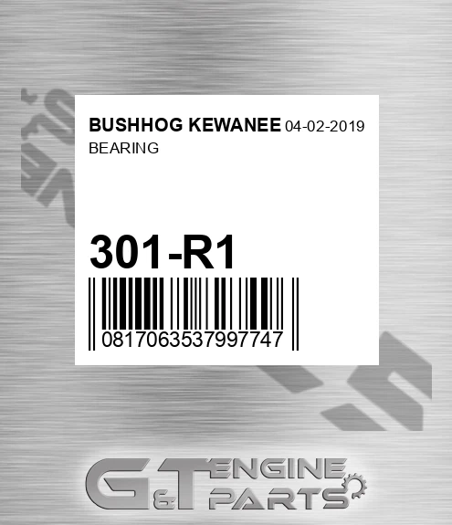 301-R1 Bearing for BUSHHOG KEWANEE