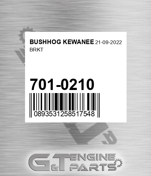 701-0210 Brkt for BUSHHOG KEWANEE