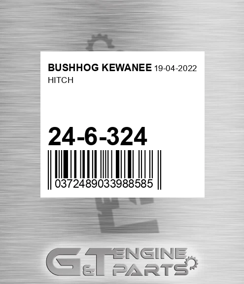 24-6-324 Hitch for BUSHHOG KEWANEE