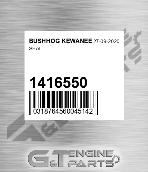 1416550 Seal for BUSHHOG KEWANEE