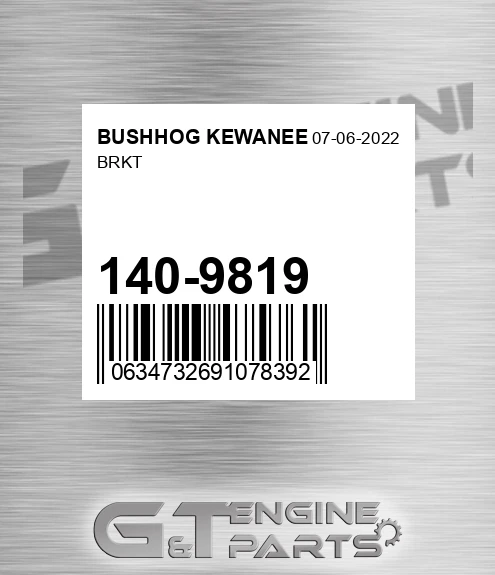 140-9819 Brkt for BUSHHOG KEWANEE