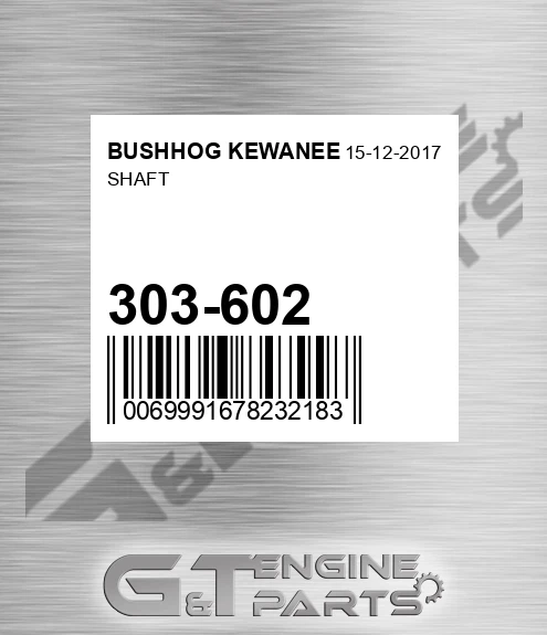 303-602 Shaft for BUSHHOG KEWANEE