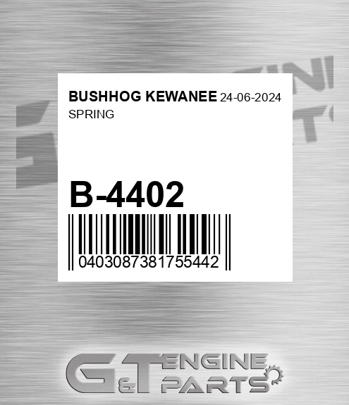 B-4402 Spring for BUSHHOG KEWANEE