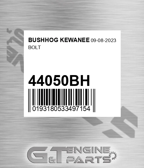 44050BH Bolt for BUSHHOG KEWANEE