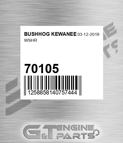 70105 Wshr for BUSHHOG KEWANEE