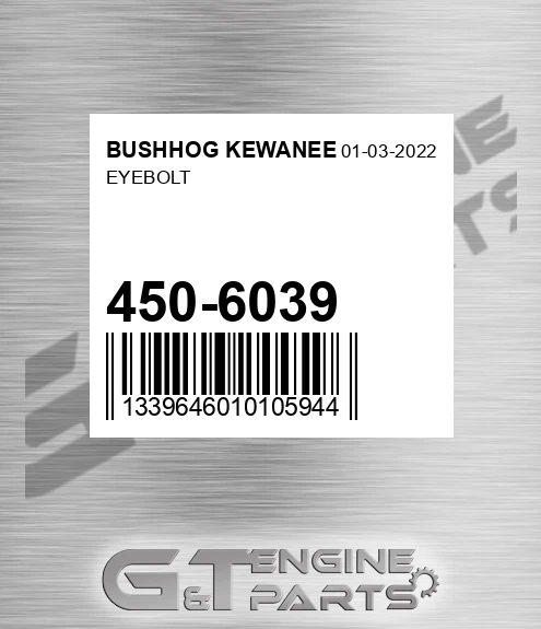 450-6039 Eyebolt for BUSHHOG KEWANEE