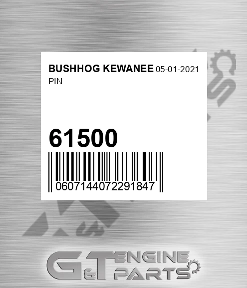 61500 Pin for BUSHHOG KEWANEE