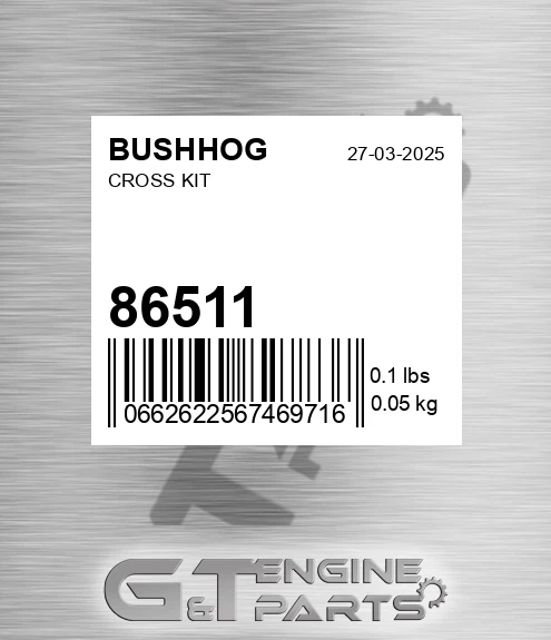 86511 BUSHHOG Cross Kit