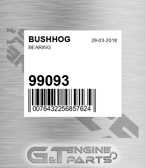 99093 BUSHHOG Bearing