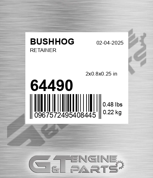 64490 BUSHHOG Retainer
