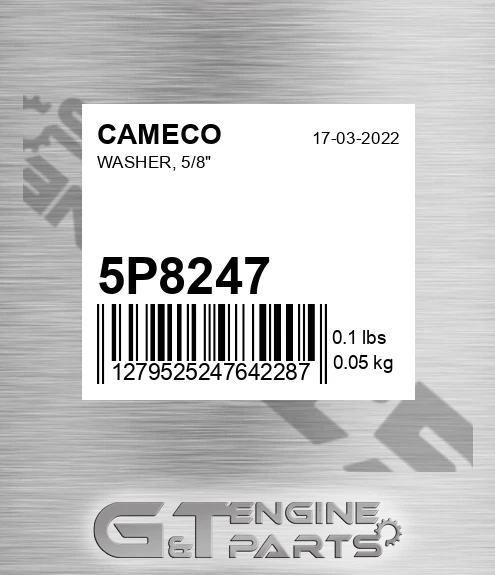 5P8247 CAMECO Washer, 5/8"