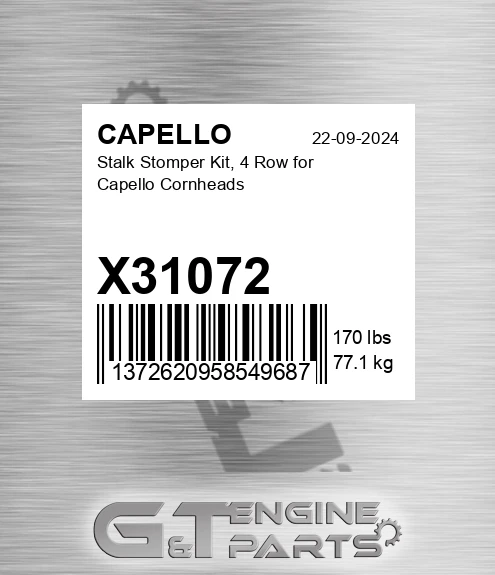 X31072 Stalk Stomper Kit, 4 Row For Cornheads