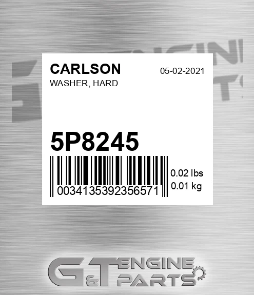 5P8245 CARLSON Washer, Hard