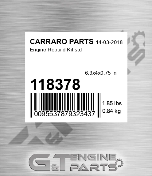 118378 Engine Rebuild Kit Std
