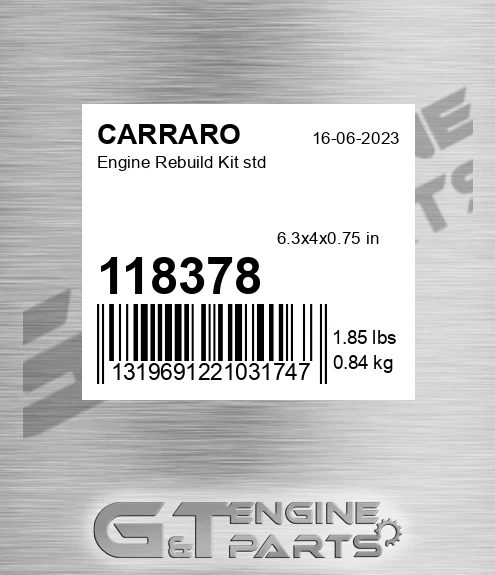 118378 Engine Rebuild Kit Std